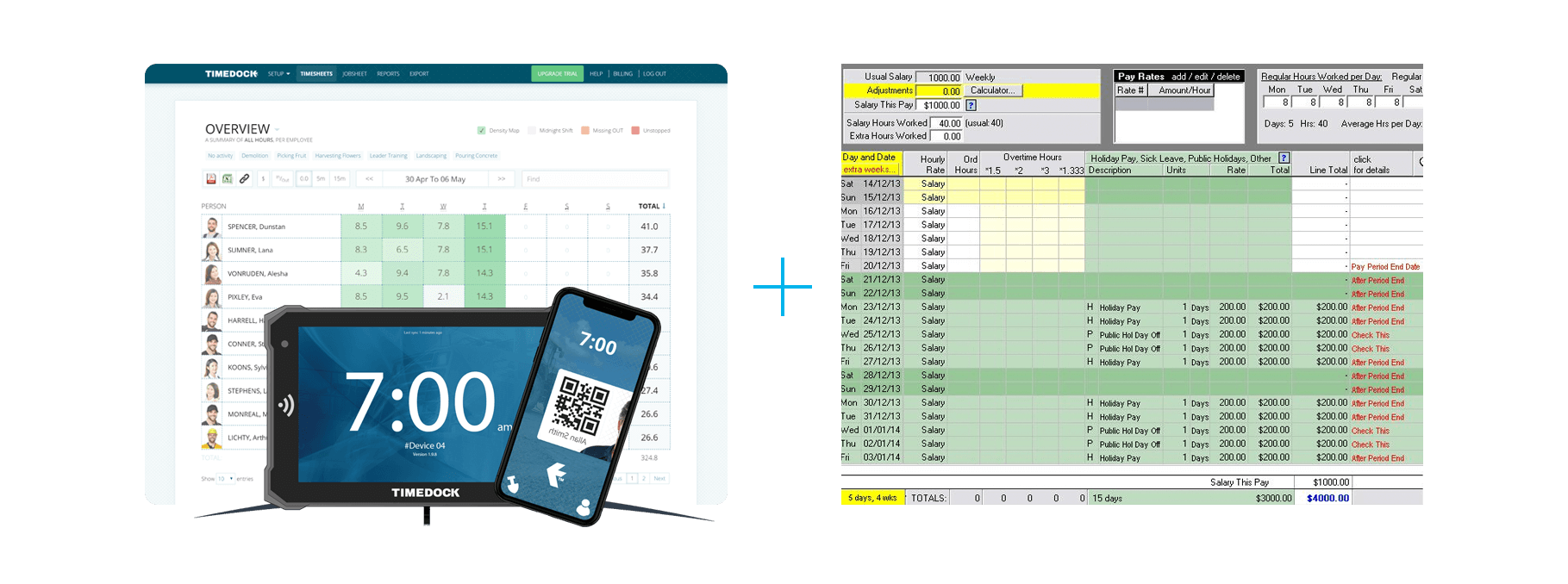 TimeDock + FiveStar Payroll Screenshots