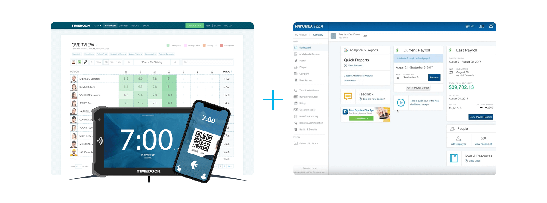 TimeDock + Paychex Screenshots
