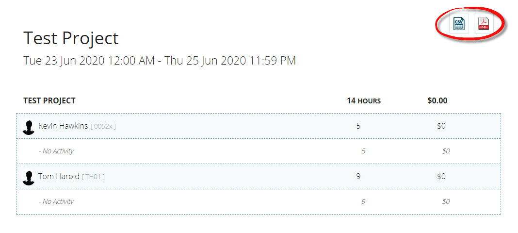 TimeDock jobsheet report