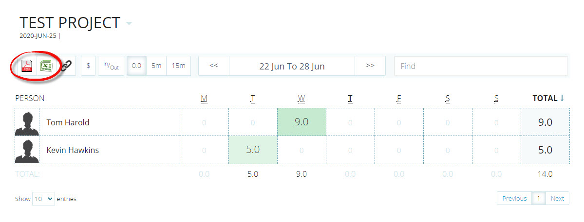 TimeDock jobsheet timesheet