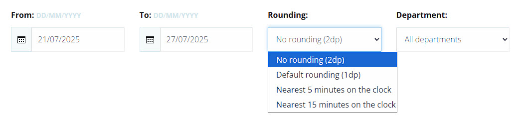 Timesheet rounding in TimeDock