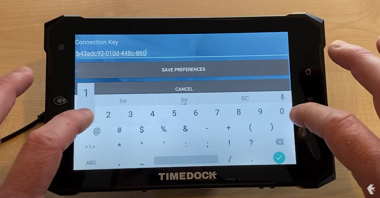 TimeTablet enter connection key